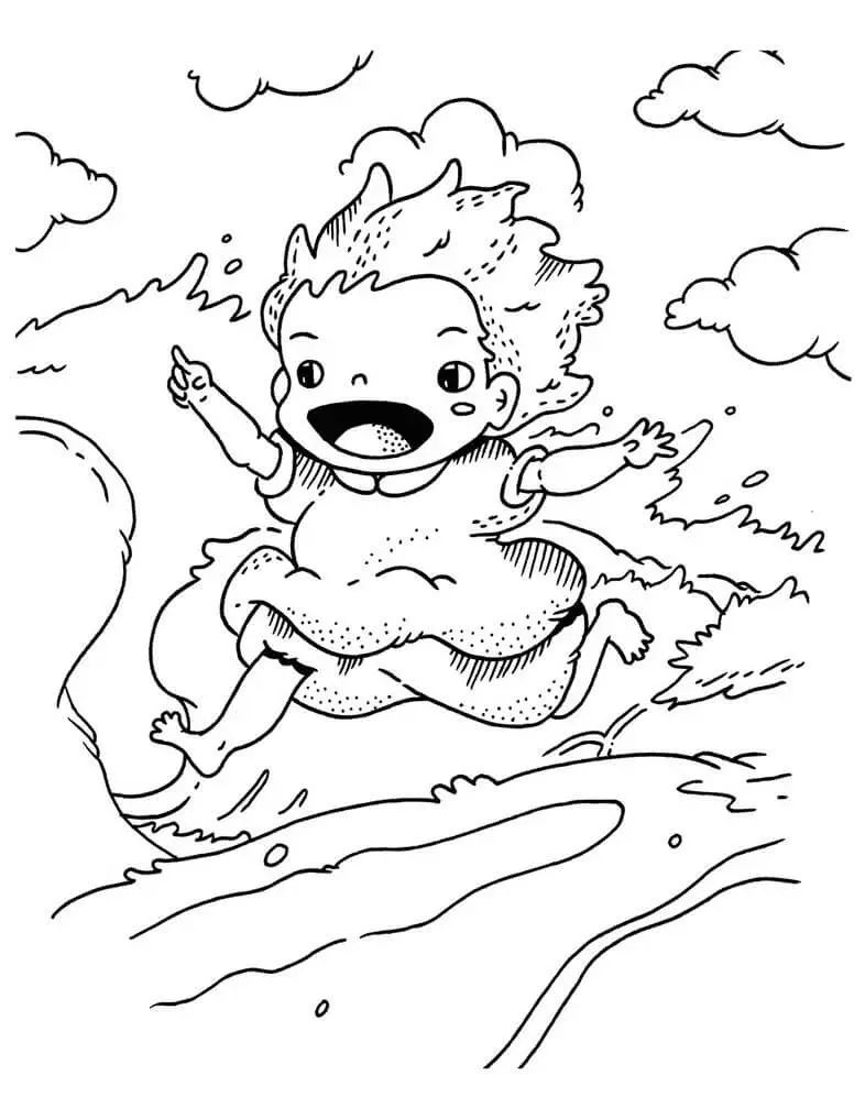 Çocuklar İçin Ponyo Boyama Sayfaları 