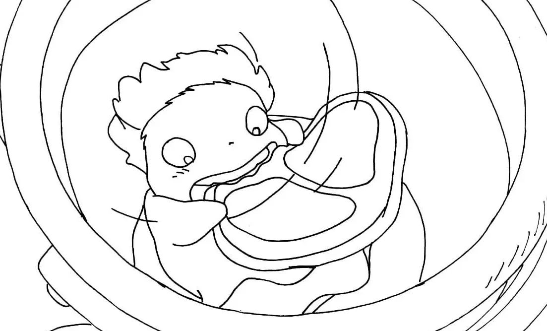 Çocuklar İçin Ponyo Boyama Sayfaları 