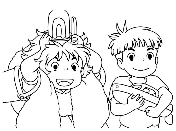 Çocuklar İçin Ponyo Boyama Sayfaları 