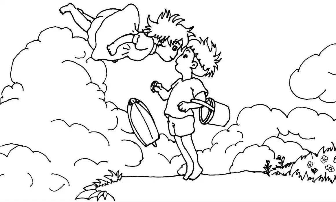 Çocuklar İçin Ponyo Boyama Sayfaları 