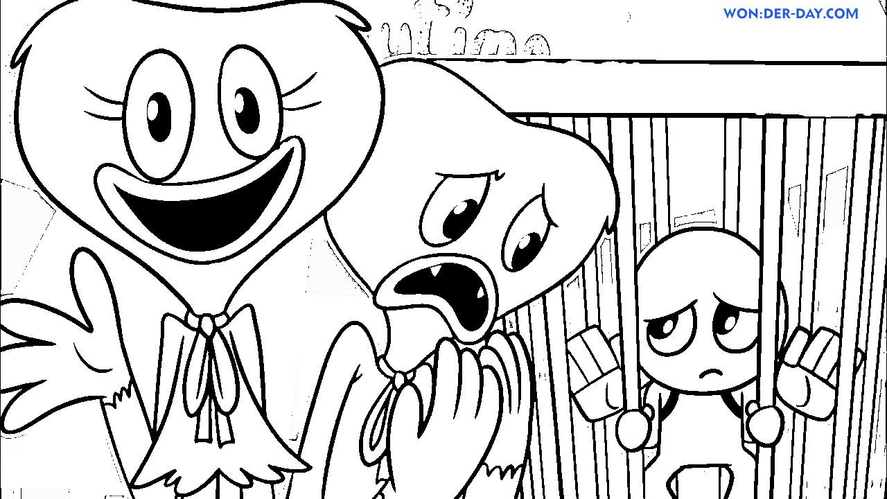 Çocuklar İçin Poppy Playtime Boyama Sayfaları 