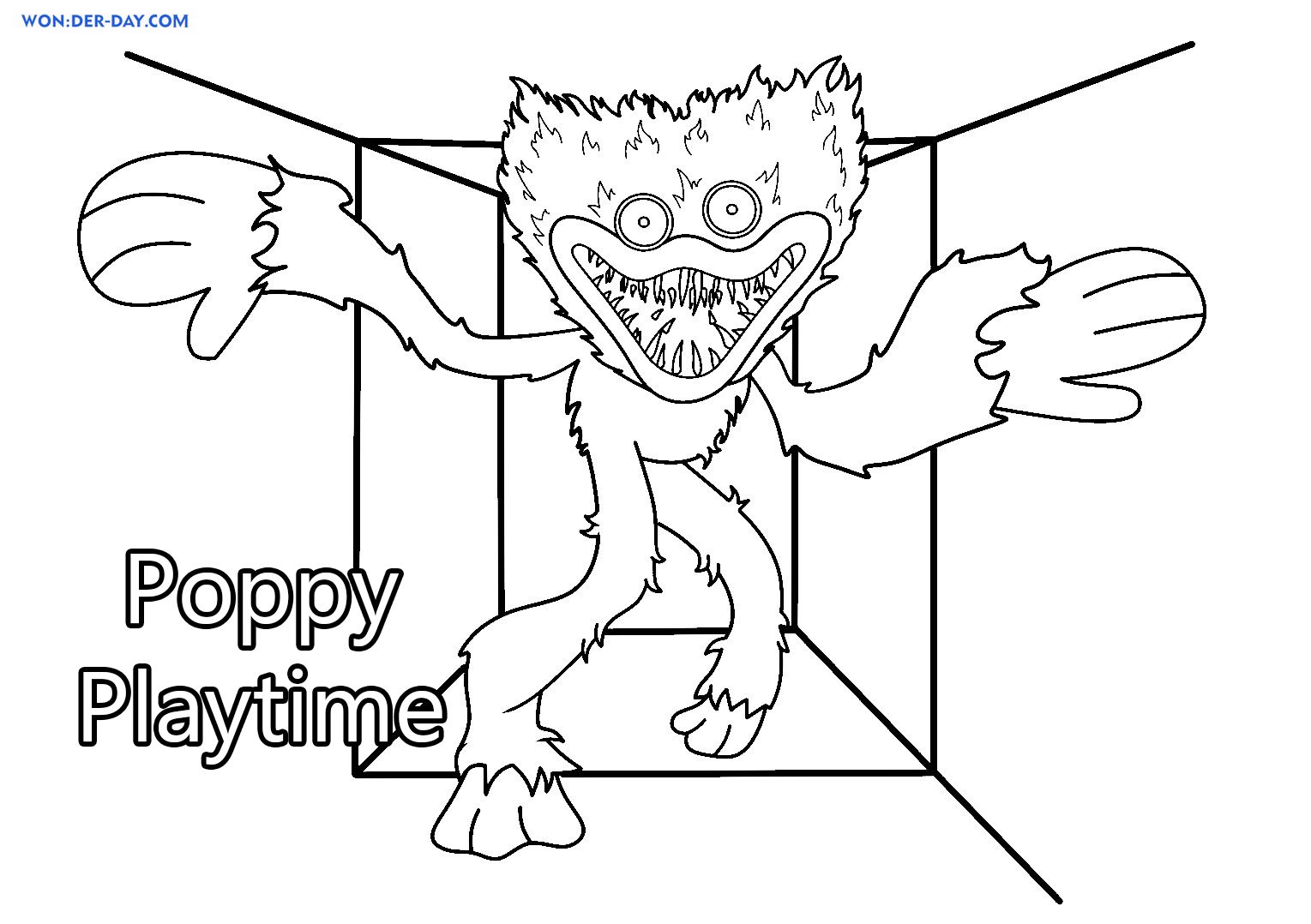 Çocuklar İçin Poppy Playtime Boyama Sayfaları 