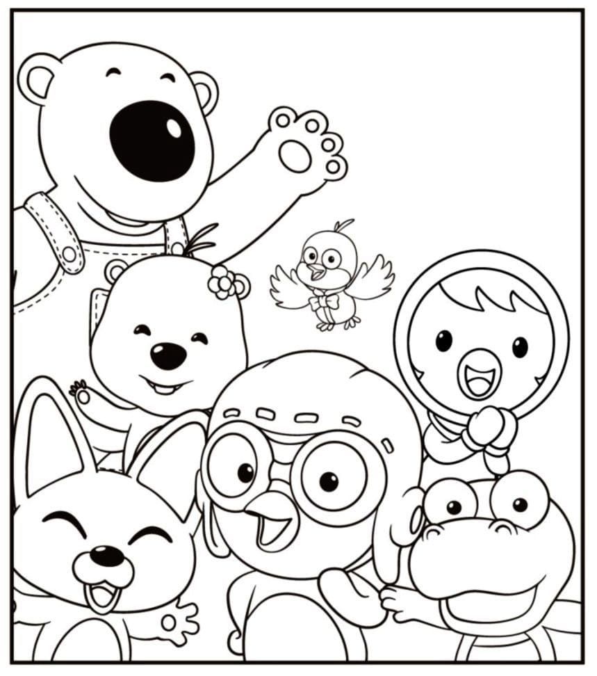 Çocuklar İçin Pororo Boyama Sayfaları 