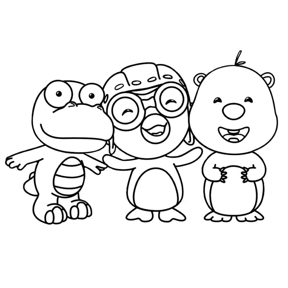 Çocuklar İçin Pororo Boyama Sayfaları 