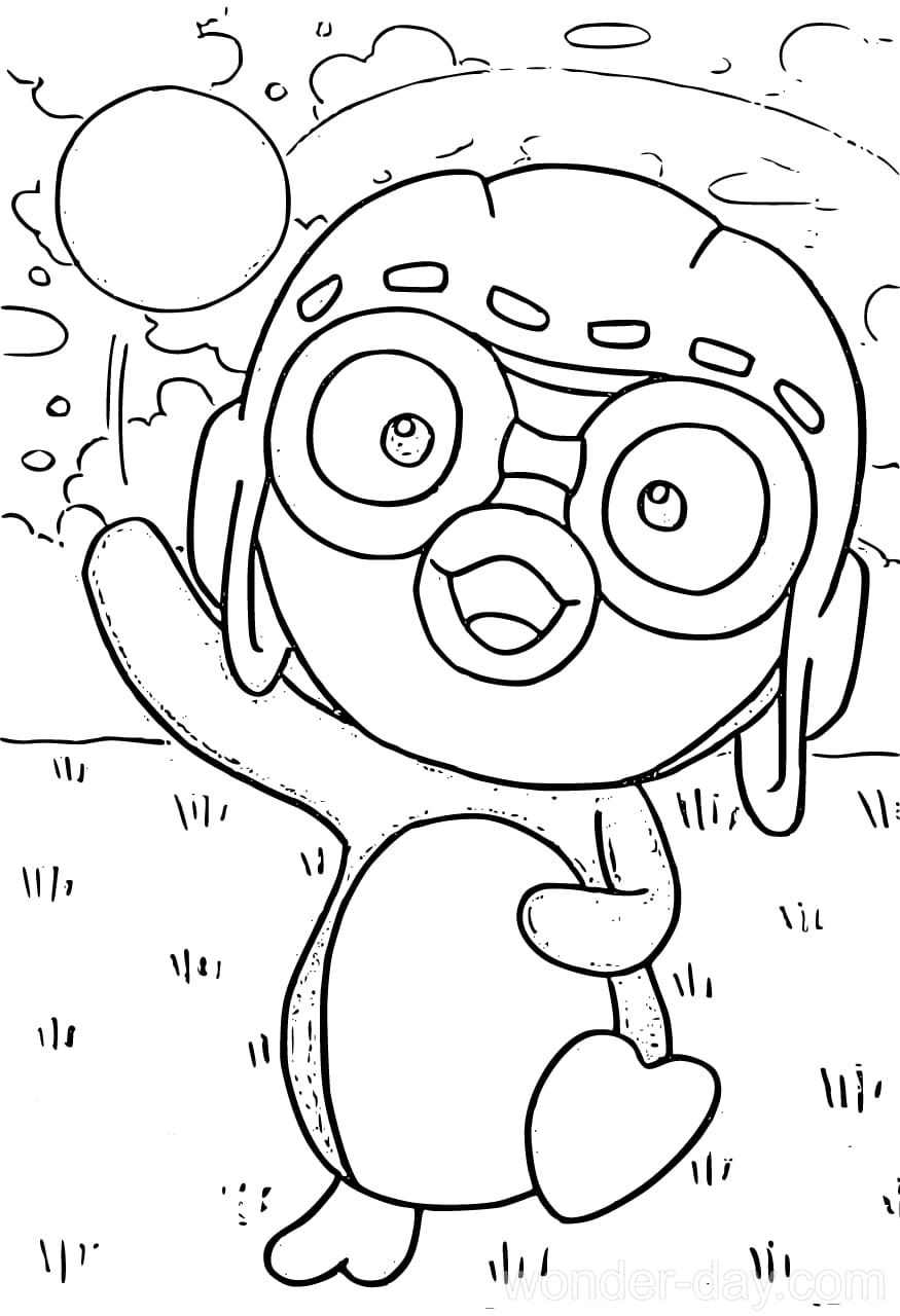 Çocuklar İçin Pororo Boyama Sayfaları 