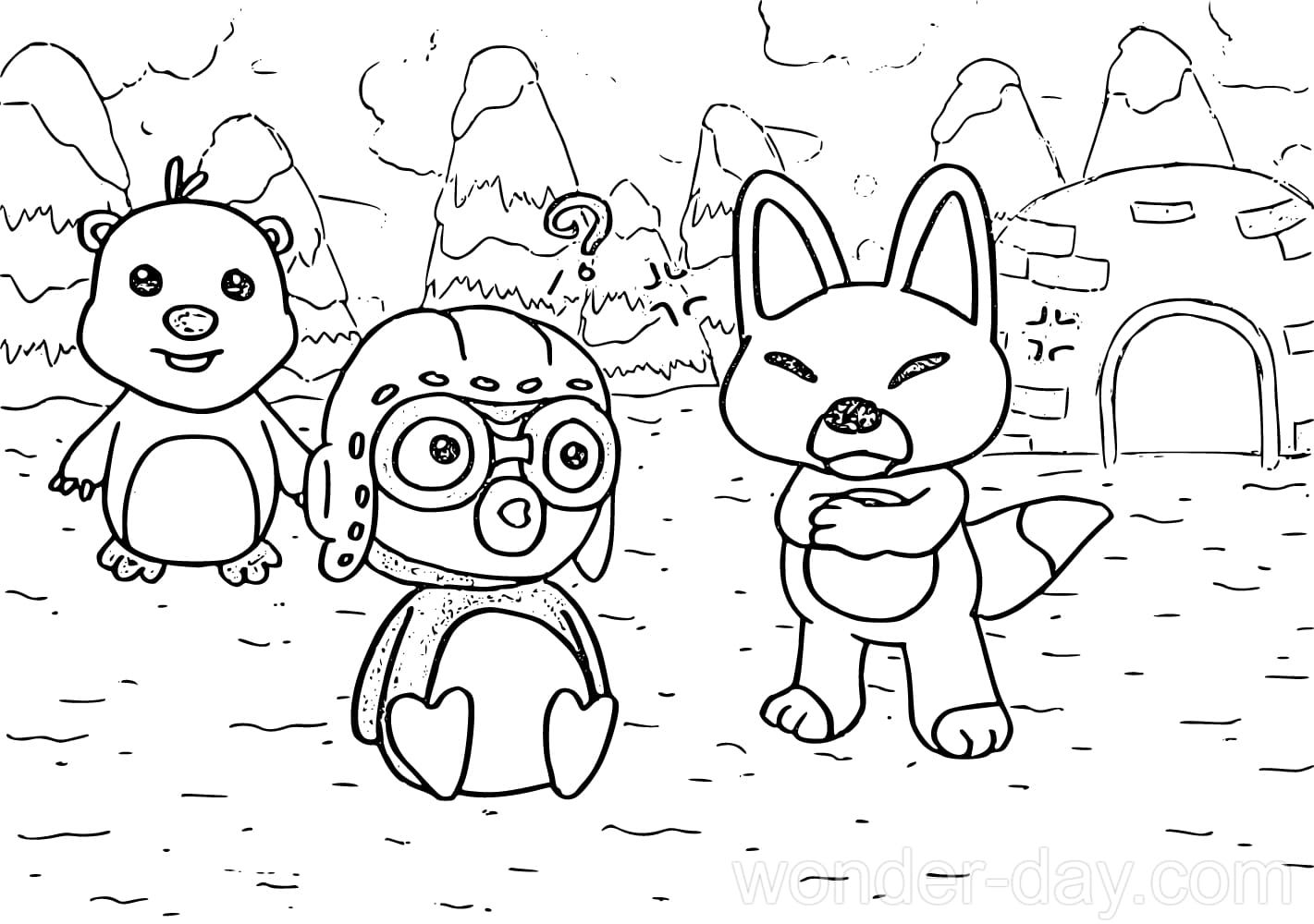 Çocuklar İçin Pororo Boyama Sayfaları 