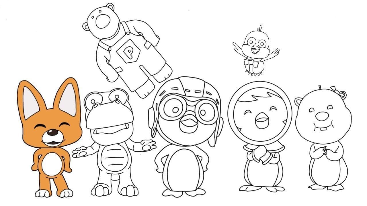 Çocuklar İçin Pororo Boyama Sayfaları 
