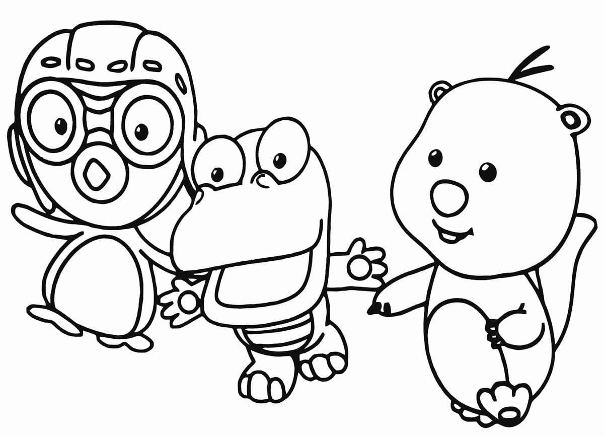Çocuklar İçin Pororo Boyama Sayfaları 