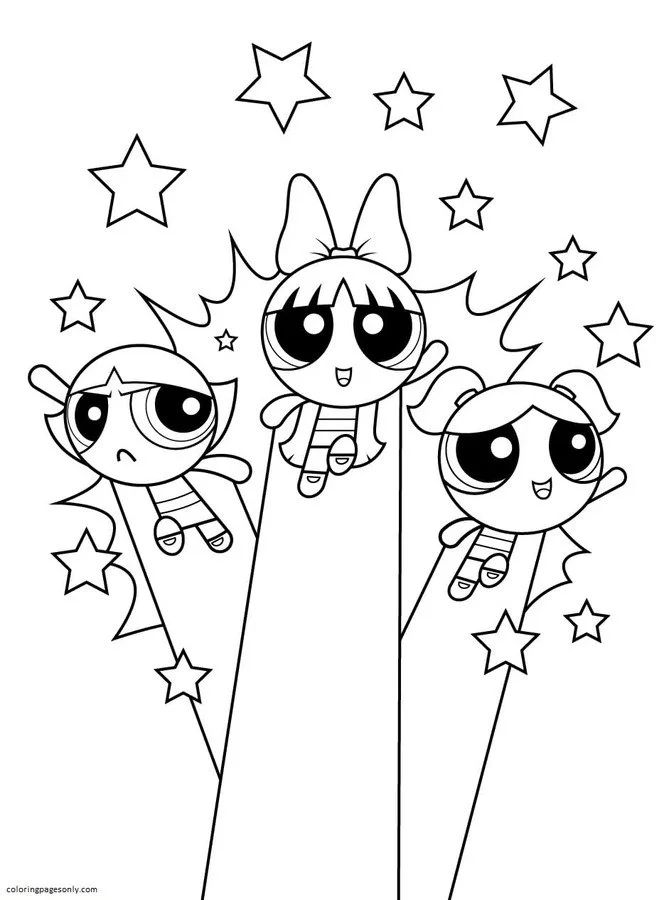 Çocuklar İçin Powerpuff Girls Boyama Sayfaları 