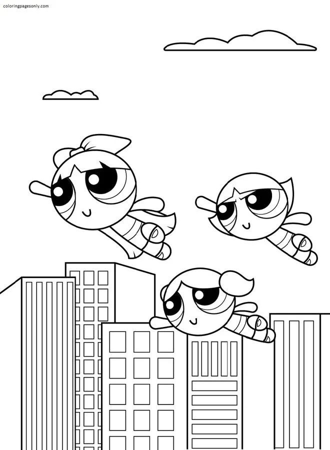 Çocuklar İçin Powerpuff Girls Boyama Sayfaları 