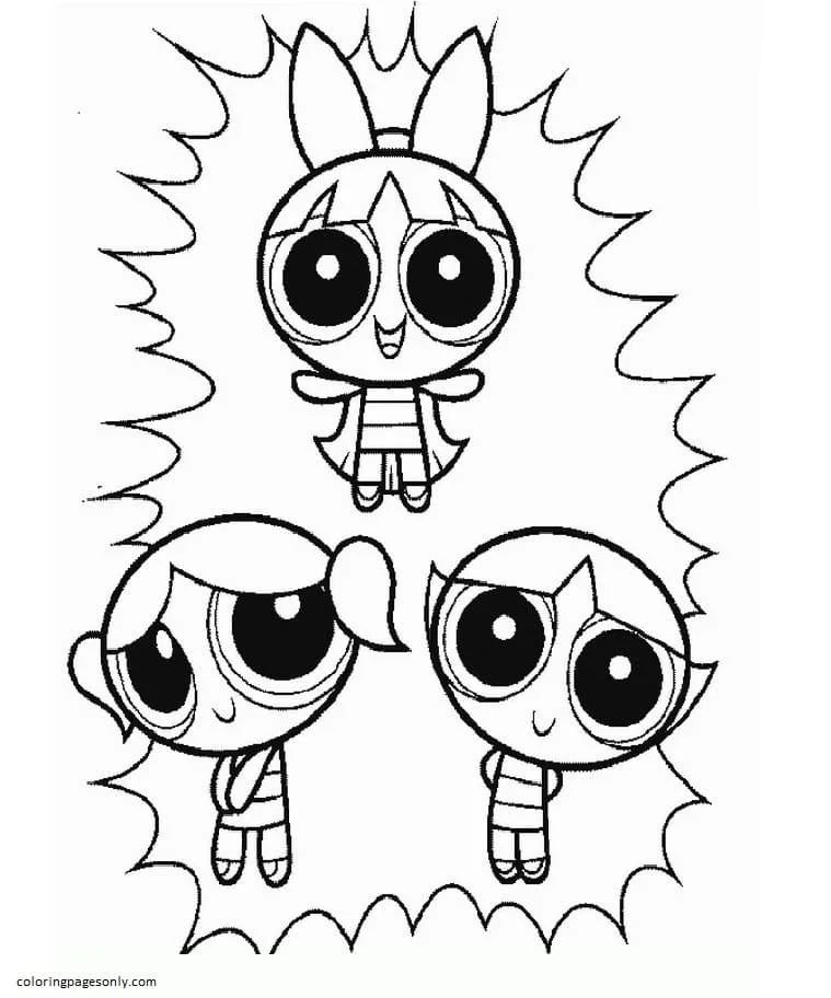 Çocuklar İçin Powerpuff Girls Boyama Sayfaları 