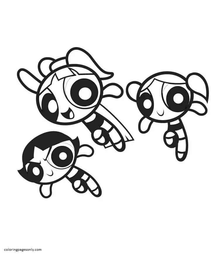 Çocuklar İçin Powerpuff Girls Boyama Sayfaları 