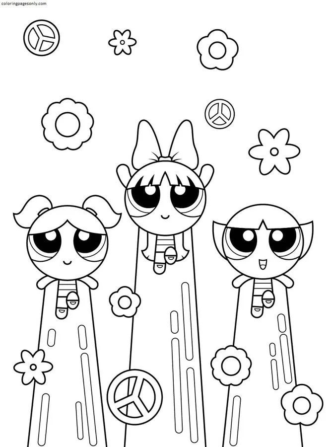 Çocuklar İçin Powerpuff Girls Boyama Sayfaları 