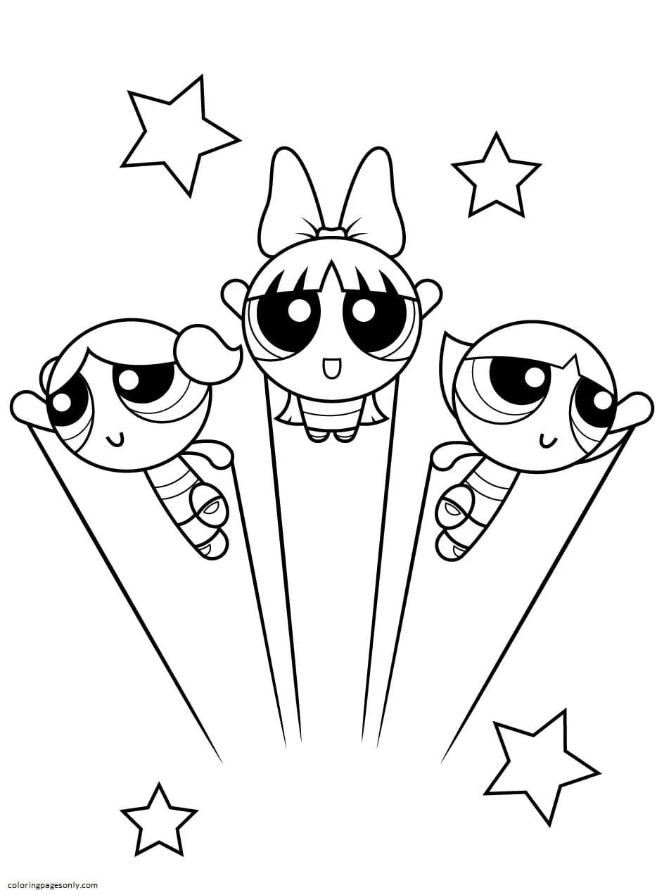 Çocuklar İçin Powerpuff Girls Boyama Sayfaları 