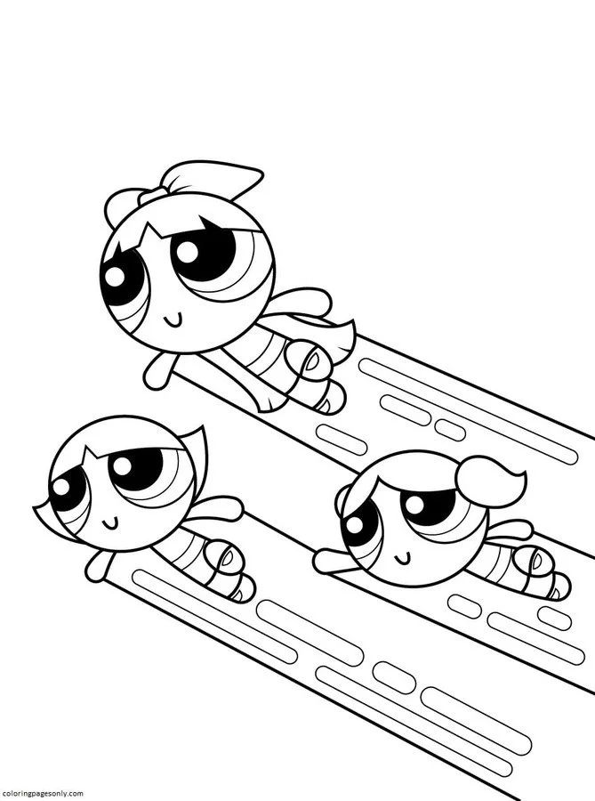 Çocuklar İçin Powerpuff Girls Boyama Sayfaları 