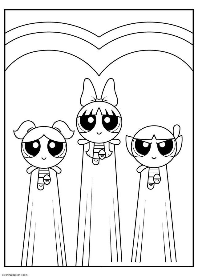 Çocuklar İçin Powerpuff Girls Boyama Sayfaları 