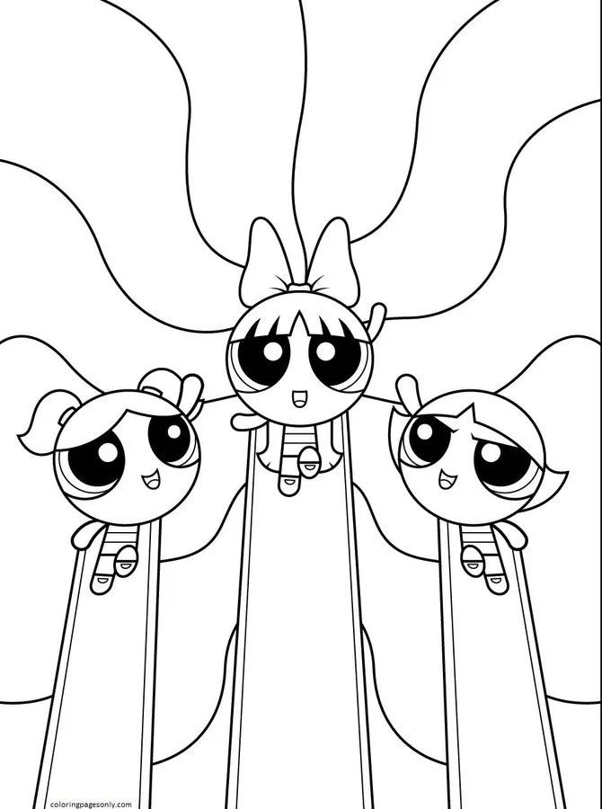 Çocuklar İçin Powerpuff Girls Boyama Sayfaları 