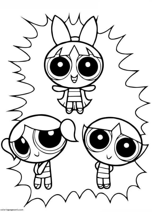 Çocuklar İçin Powerpuff Girls Boyama Sayfaları 