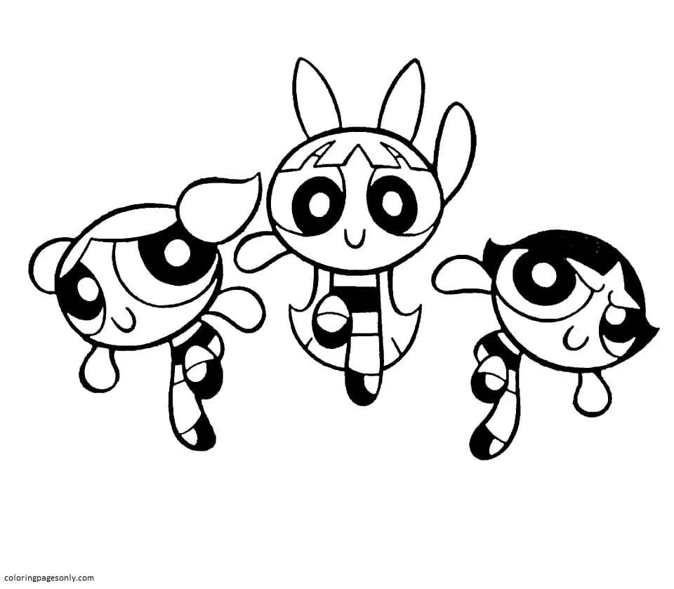 Çocuklar İçin Powerpuff Girls Boyama Sayfaları 