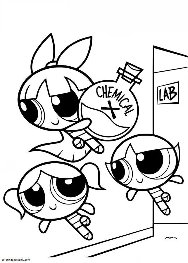 Çocuklar İçin Powerpuff Girls Boyama Sayfaları 