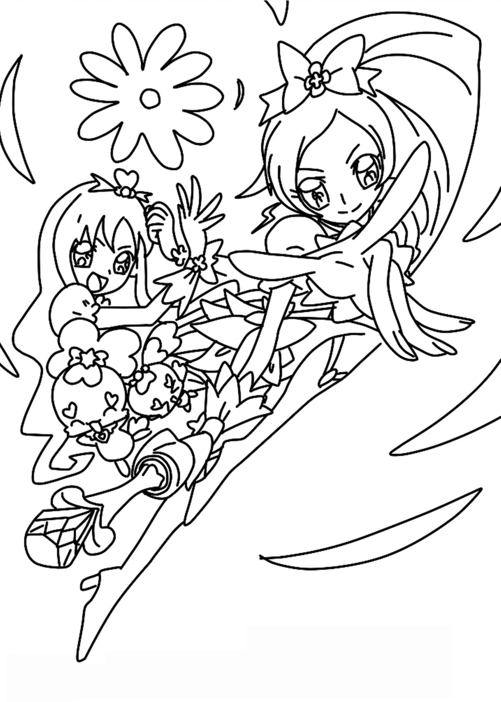 Çocuklar İçin precure Boyama Sayfaları 