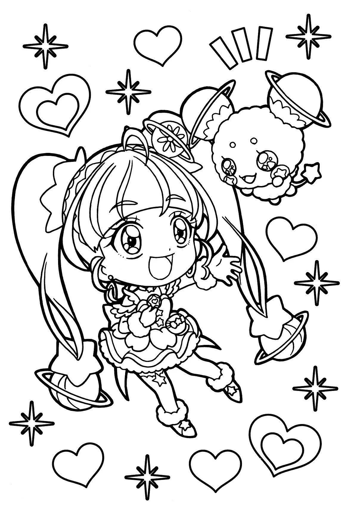 Çocuklar İçin precure Boyama Sayfaları 