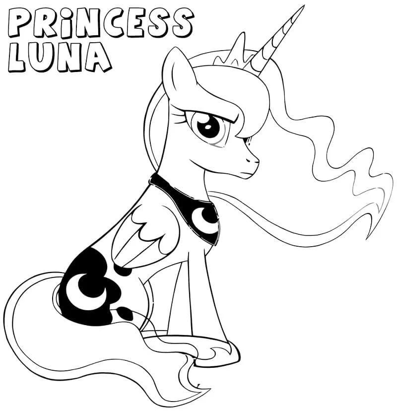 Çocuklar İçin Prencess Luna Boyama Sayfaları 