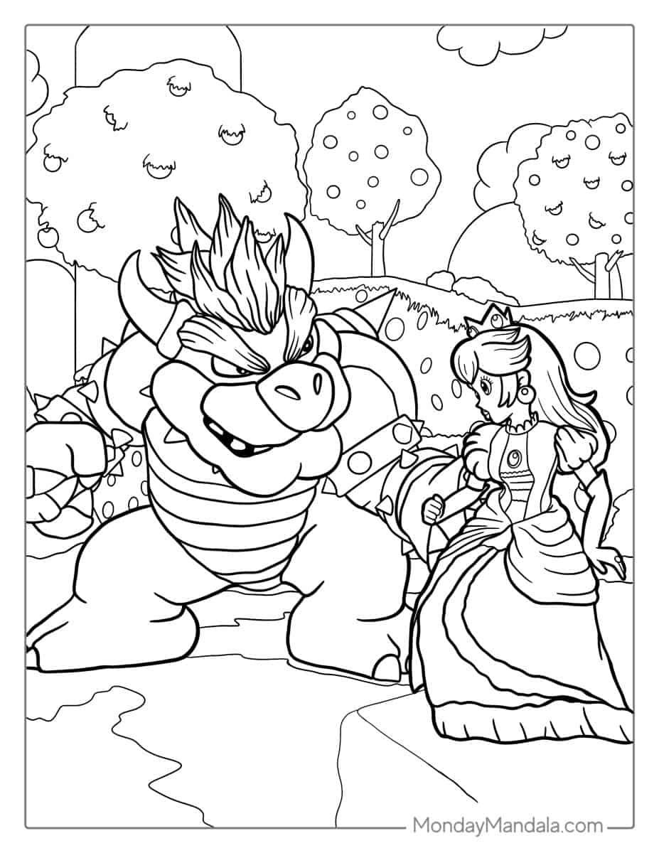 Çocuklar İçin Prenses Peach Boyama Sayfaları 