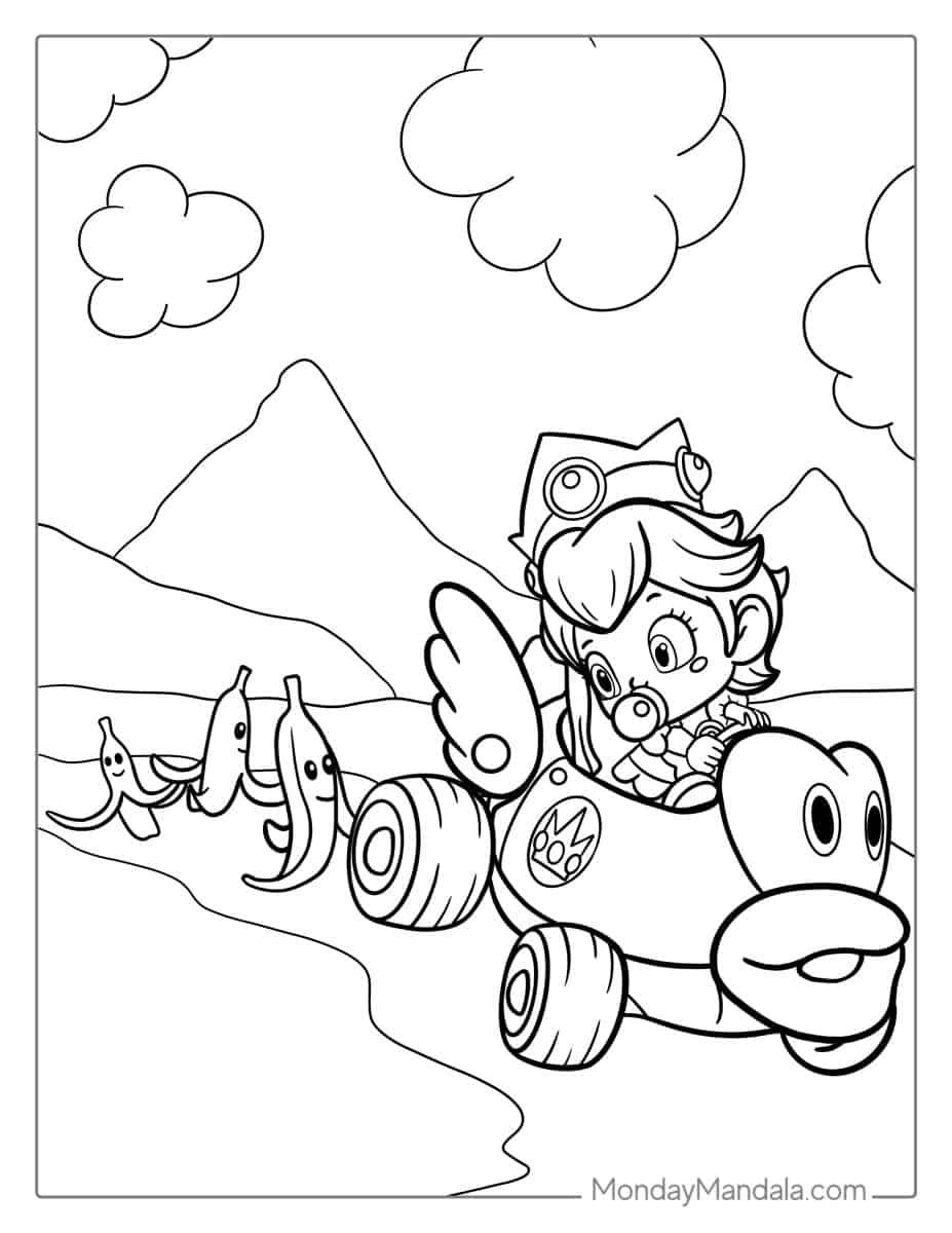 Çocuklar İçin Prenses Peach Boyama Sayfaları 