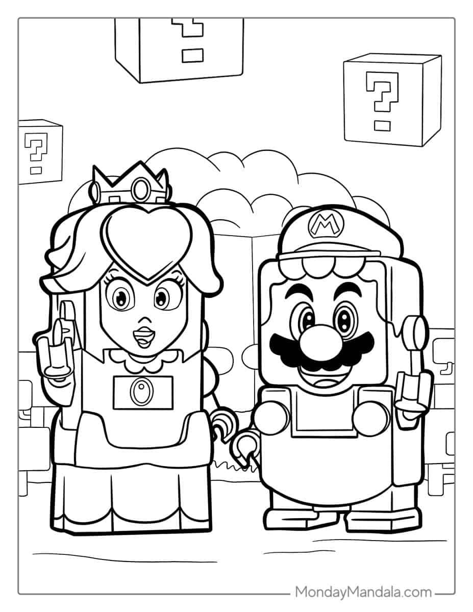 Çocuklar İçin Prenses Peach Boyama Sayfaları 