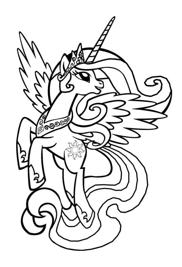 Çocuklar İçin Princess Celestia Boyama Sayfaları 