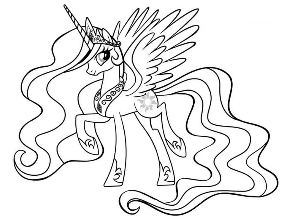 Çocuklar İçin Princess Celestia Boyama Sayfaları 