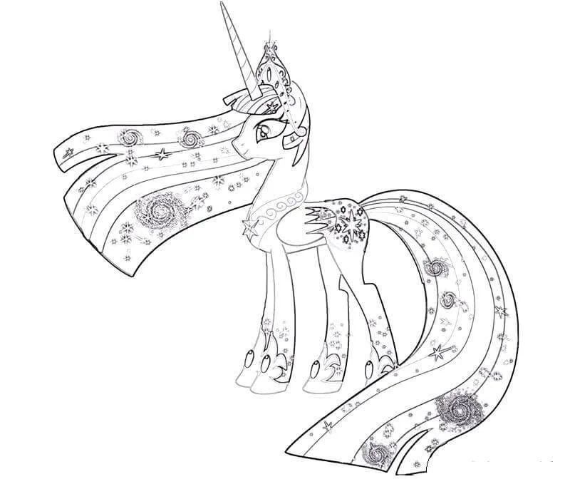 Çocuklar İçin Princess Celestia Boyama Sayfaları 