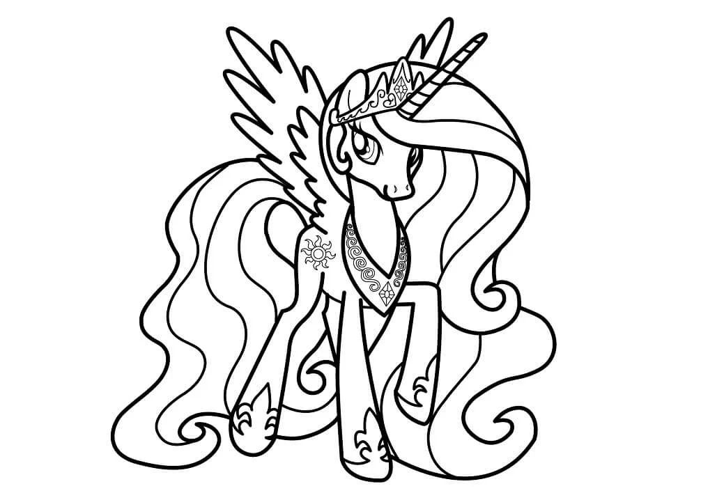 Çocuklar İçin Princess Celestia Boyama Sayfaları 
