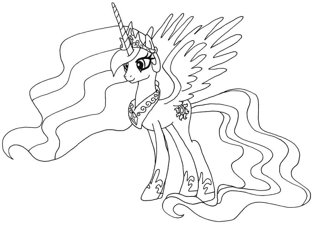 Çocuklar İçin Princess Celestia Boyama Sayfaları 
