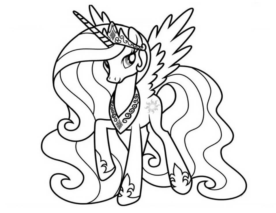 Çocuklar İçin Princess Celestia Boyama Sayfaları 