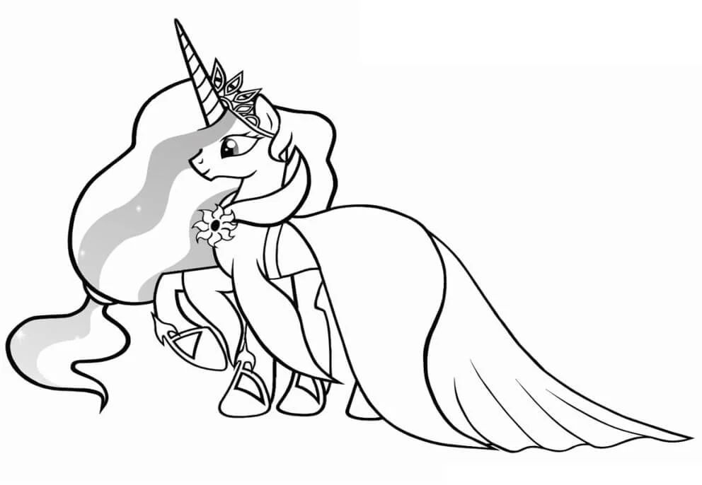Çocuklar İçin Princess Celestia Boyama Sayfaları 