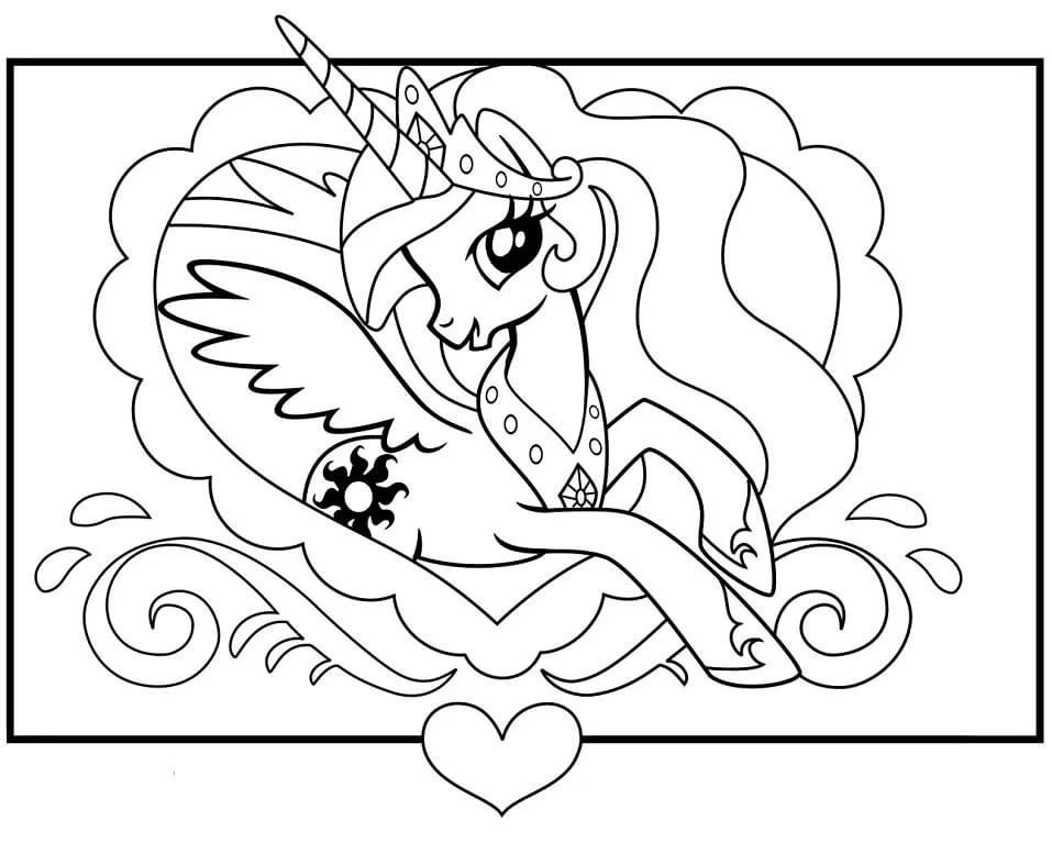 Çocuklar İçin Princess Celestia Boyama Sayfaları 