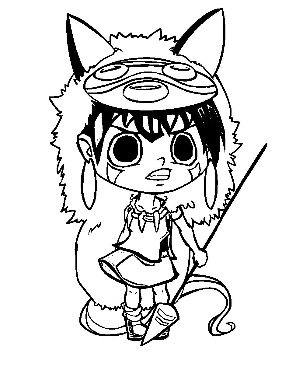 Çocuklar İçin Princess Mononoke Boyama Sayfaları 