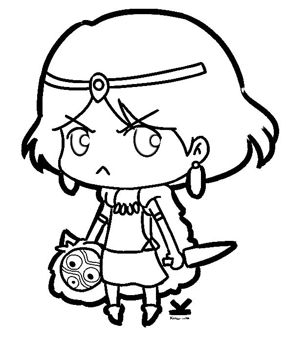 Çocuklar İçin Princess Mononoke Boyama Sayfaları 