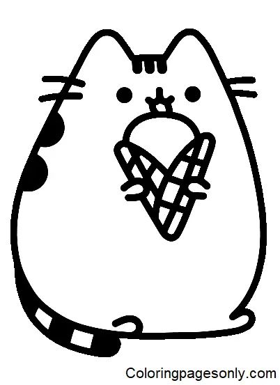 Çocuklar İçin Pusheen Boyama Sayfaları 