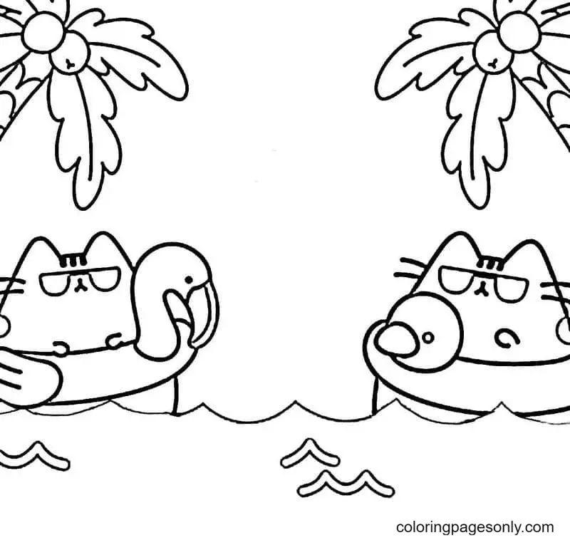 Çocuklar İçin Pusheen Boyama Sayfaları 