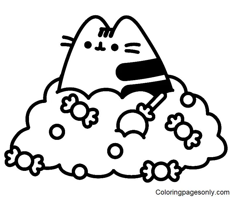 Çocuklar İçin Pusheen Boyama Sayfaları 