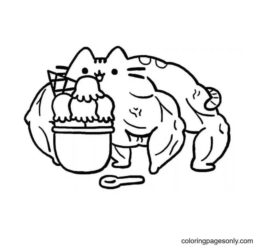 Çocuklar İçin Pusheen Boyama Sayfaları 