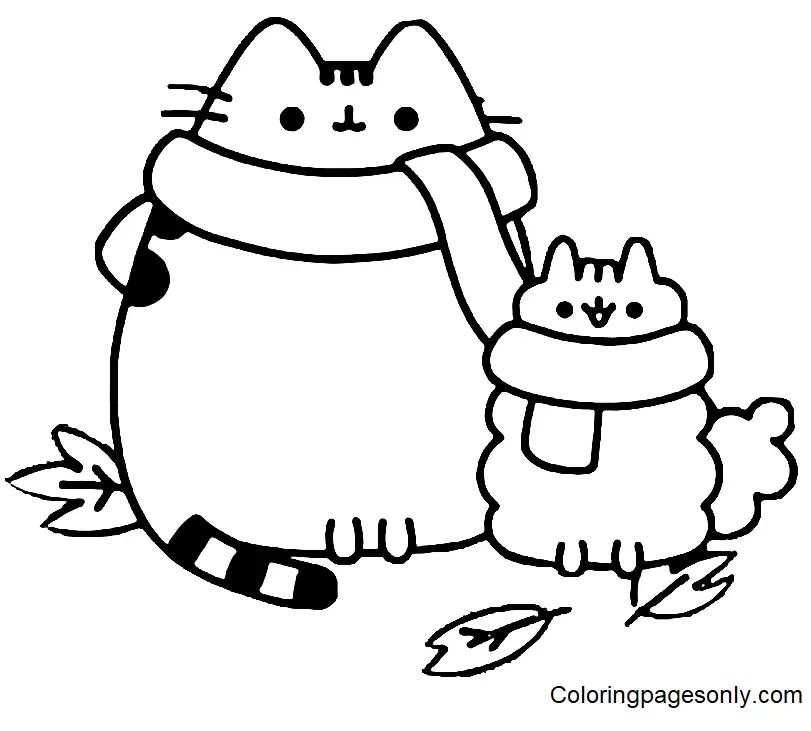 Çocuklar İçin Pusheen Boyama Sayfaları 