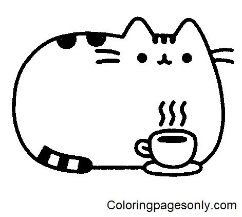 Çocuklar İçin Pusheen Boyama Sayfaları 