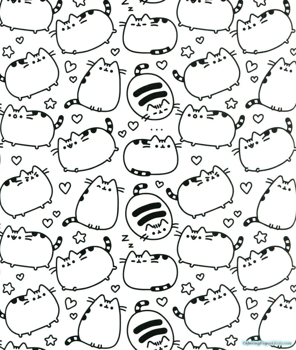 Çocuklar İçin Pusheen Boyama Sayfaları 