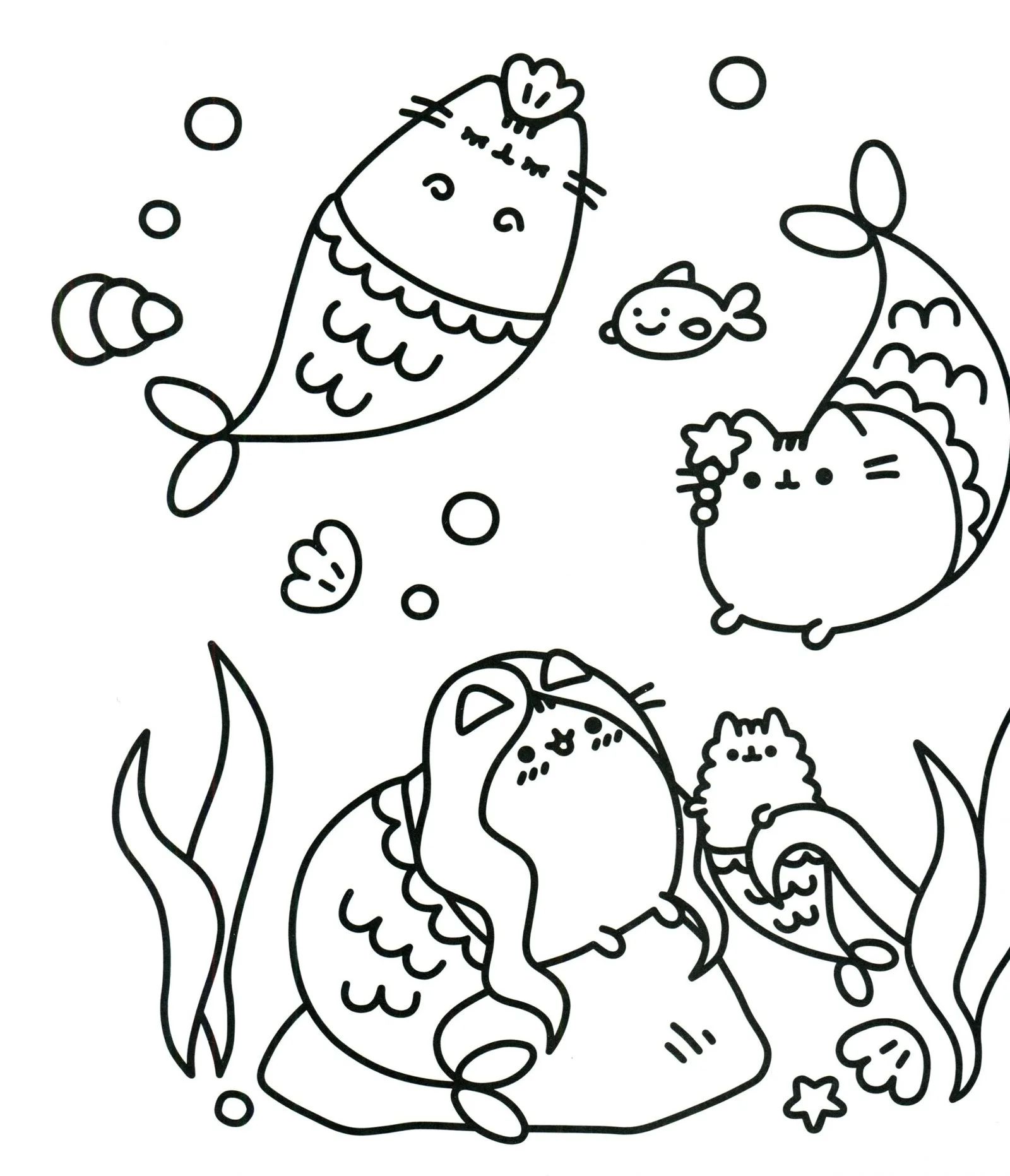 Çocuklar İçin Pusheen Boyama Sayfaları 