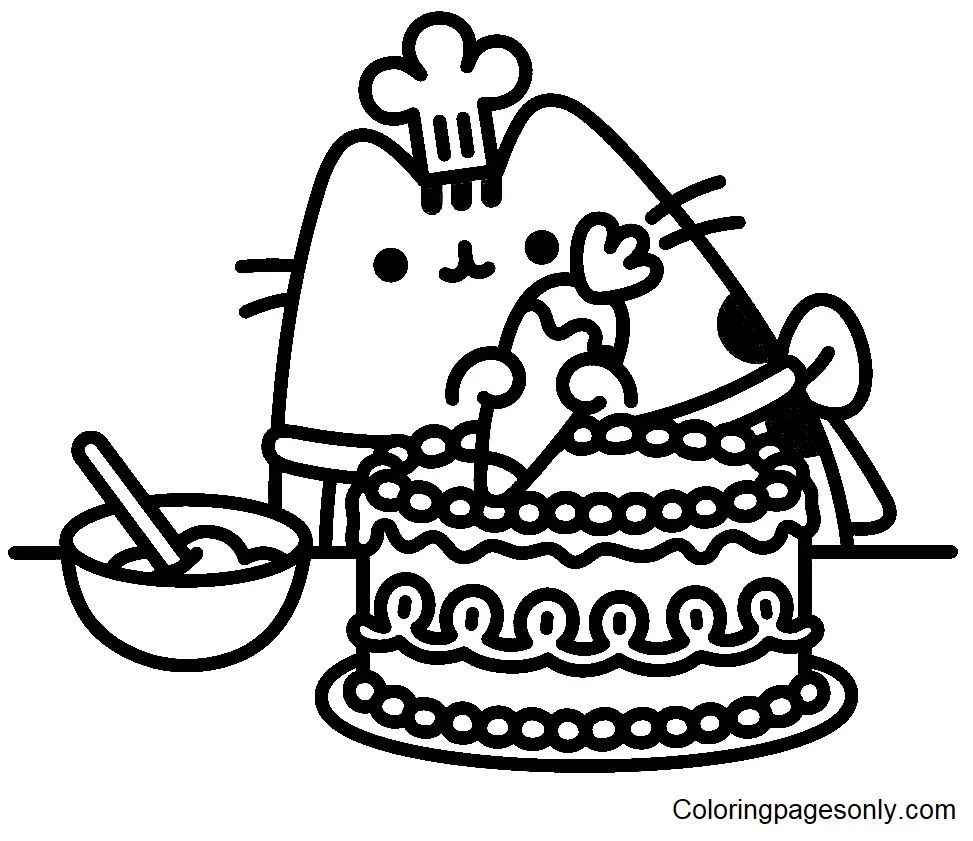 Çocuklar İçin Pusheen Boyama Sayfaları 