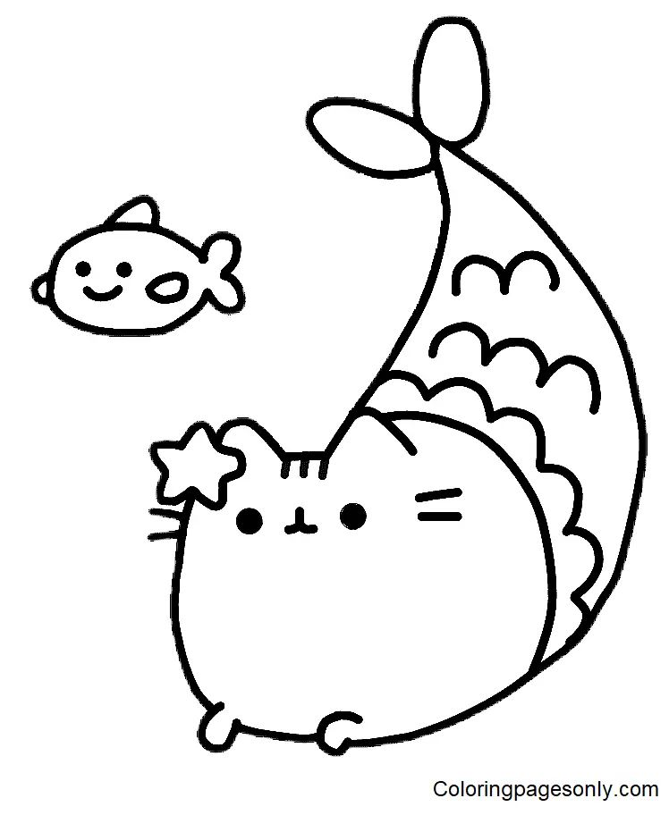 Çocuklar İçin Pusheen Boyama Sayfaları 